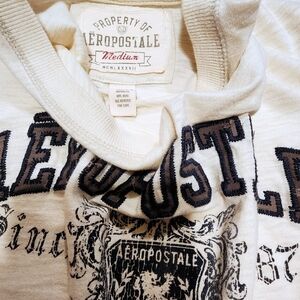 Aeropostale Vintage Off-White Graphic Crewneck Sweater Tee